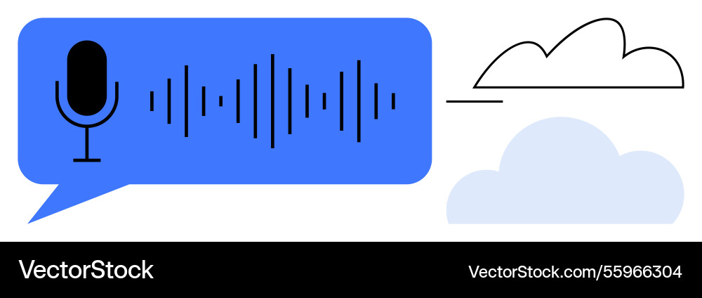 Voice recognition and cloud technology integration vector image