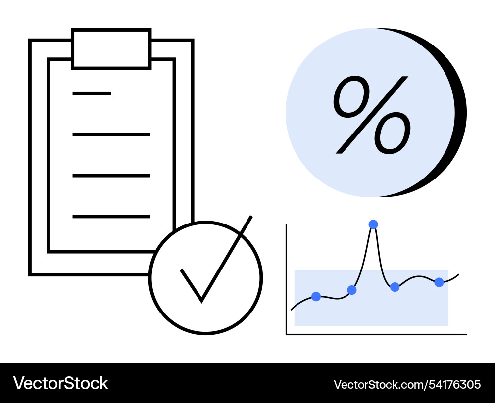 Business and data analysis graphics with checklist Business and data analysis graphics with checklist vector image