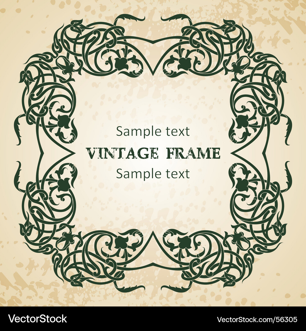 Celtic Floral Frame Vector Image