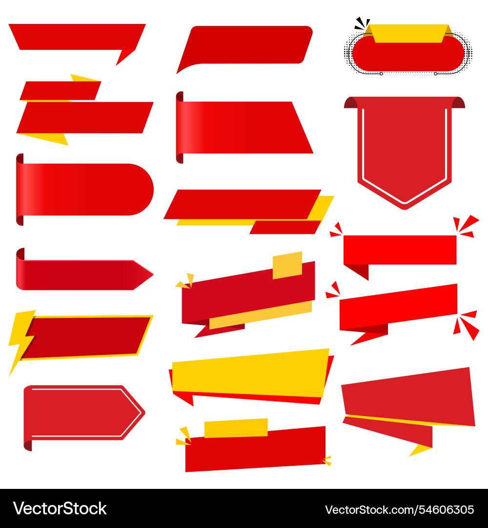 Different types of ribbon bundle design Vector Image