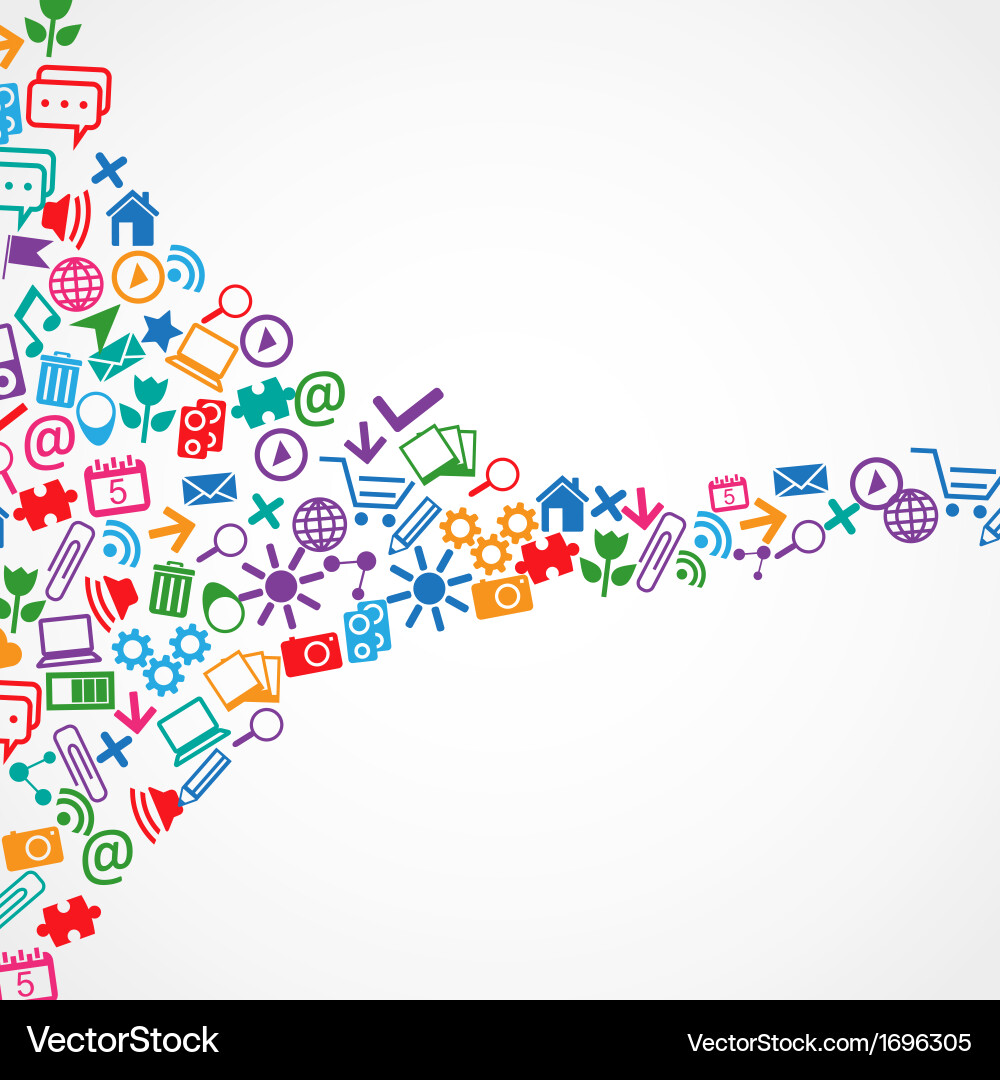 Digital Network Icons Vector Image