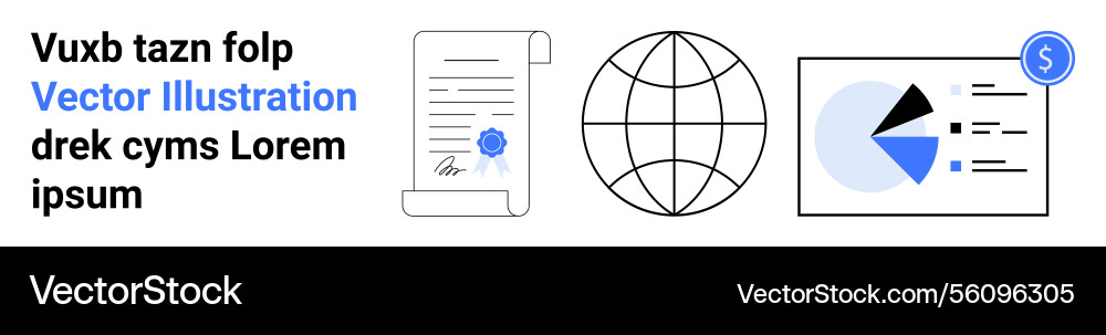 Document contract global connection and data Document contract global connection and data vector image
