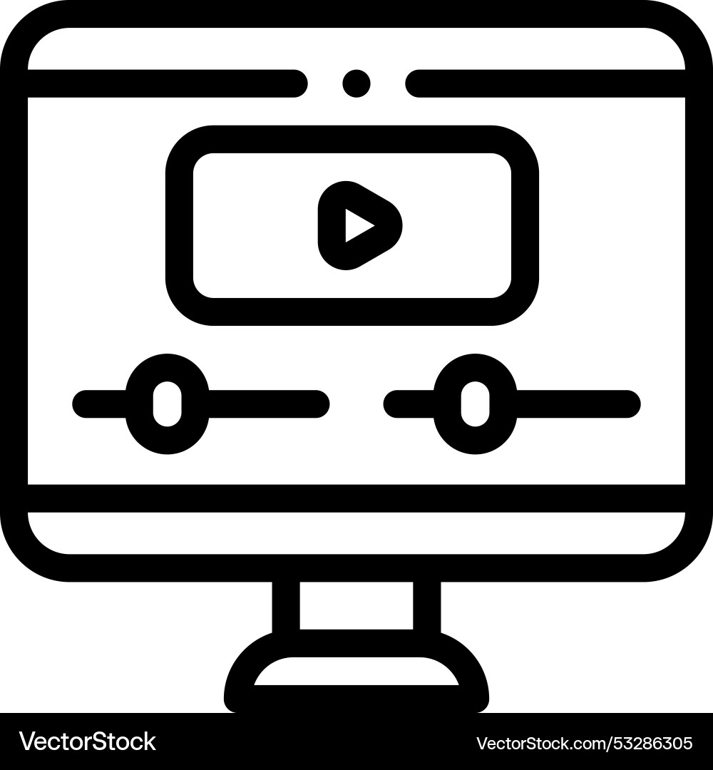Edit video icon thin linear style design isolated Vector Image