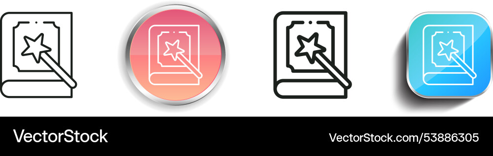 Fairy tale icon thin linear regular and button vector image