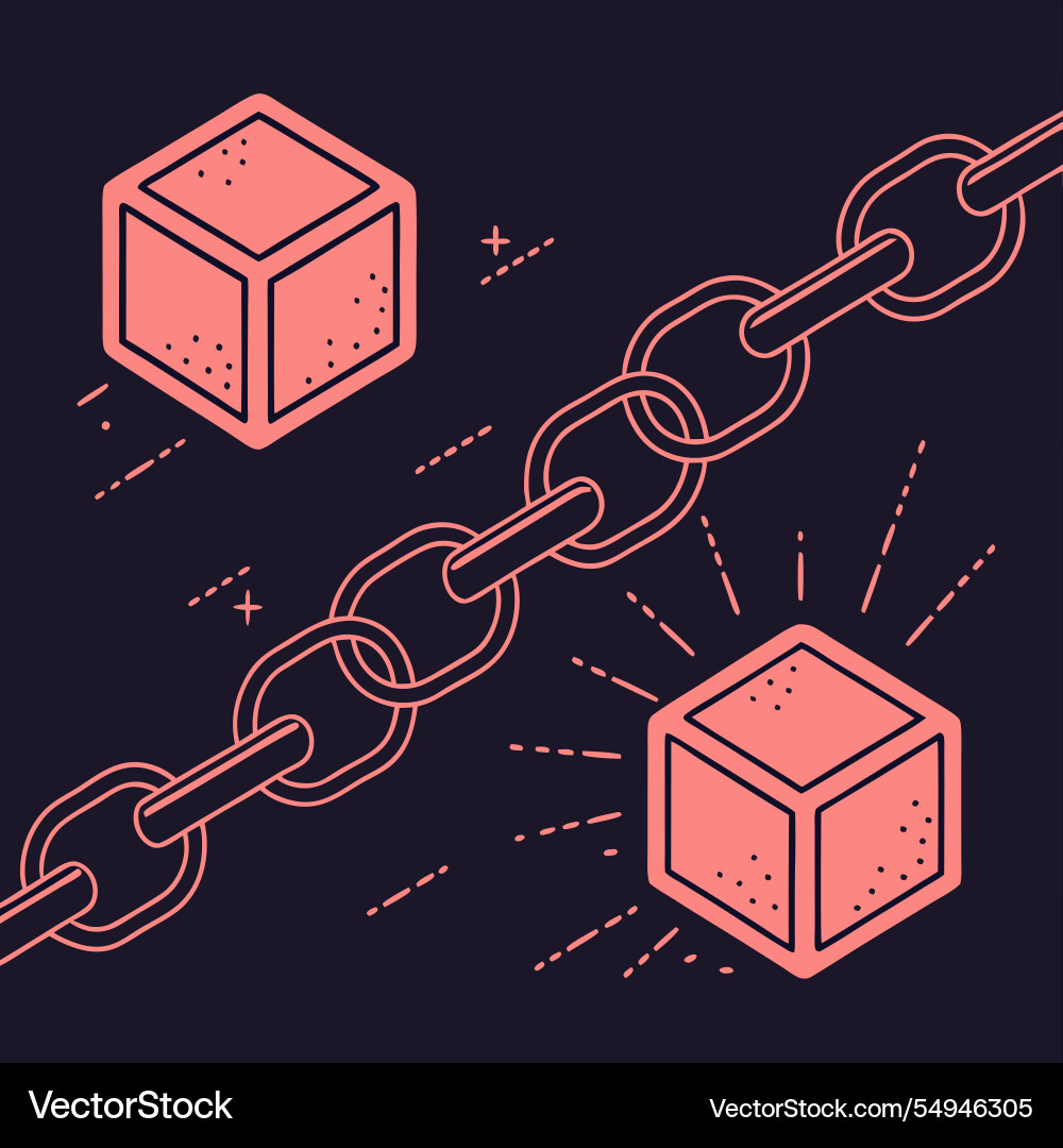 Glowing blockchain designs for tech projects vector image