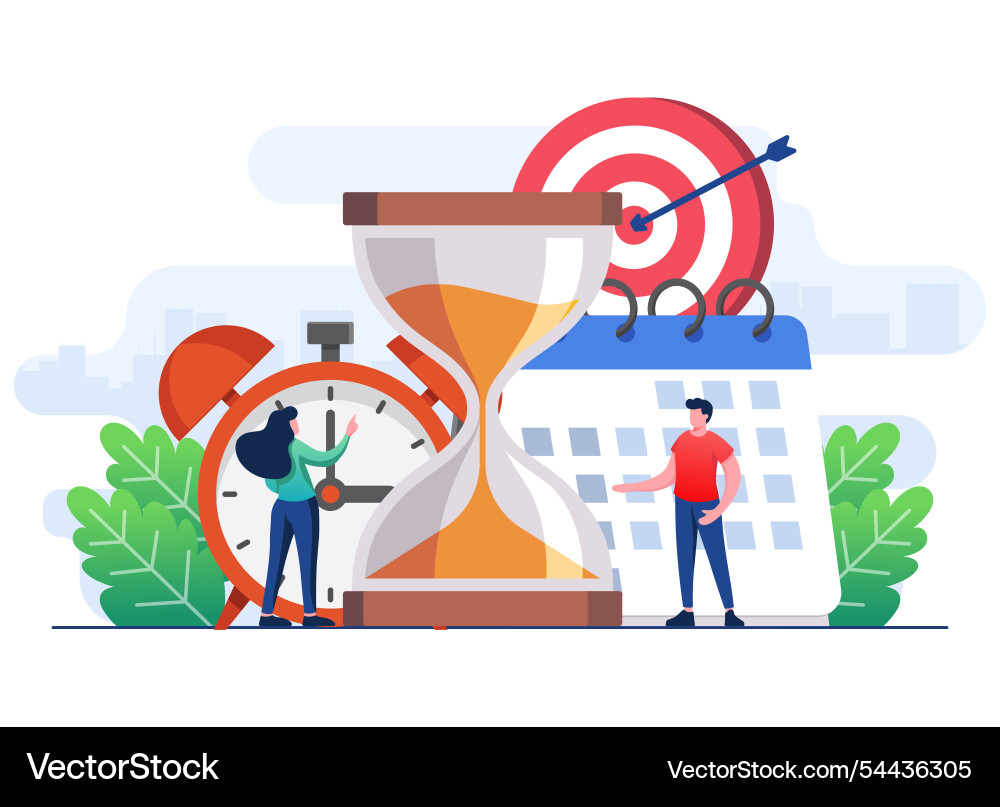 Planning and organizing schedule work task events Planning and organizing schedule work task events vector image
