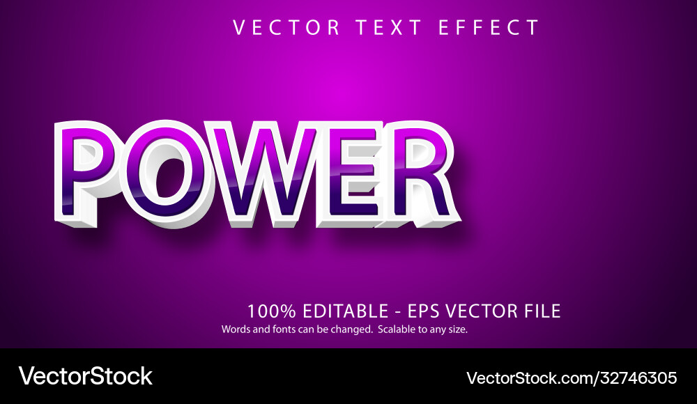 Power text game style editable effect Vector Image