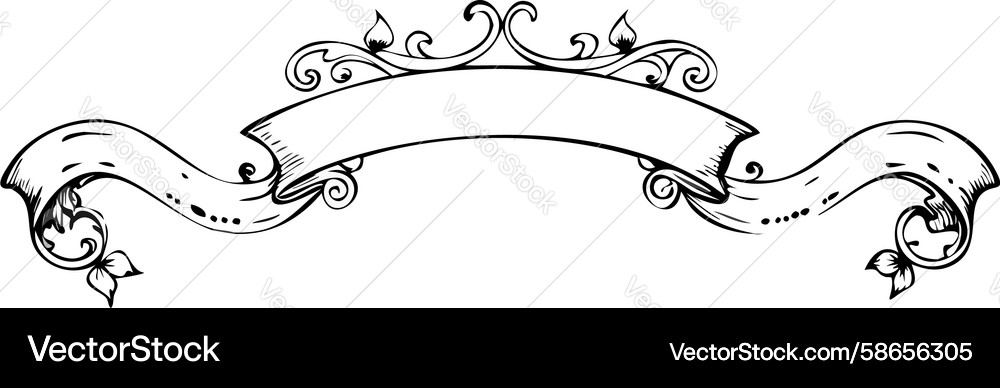 Simple decorative banner scroll customizable Vector Image