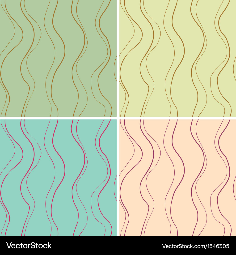 Wavy seamless patterns set Vector Image