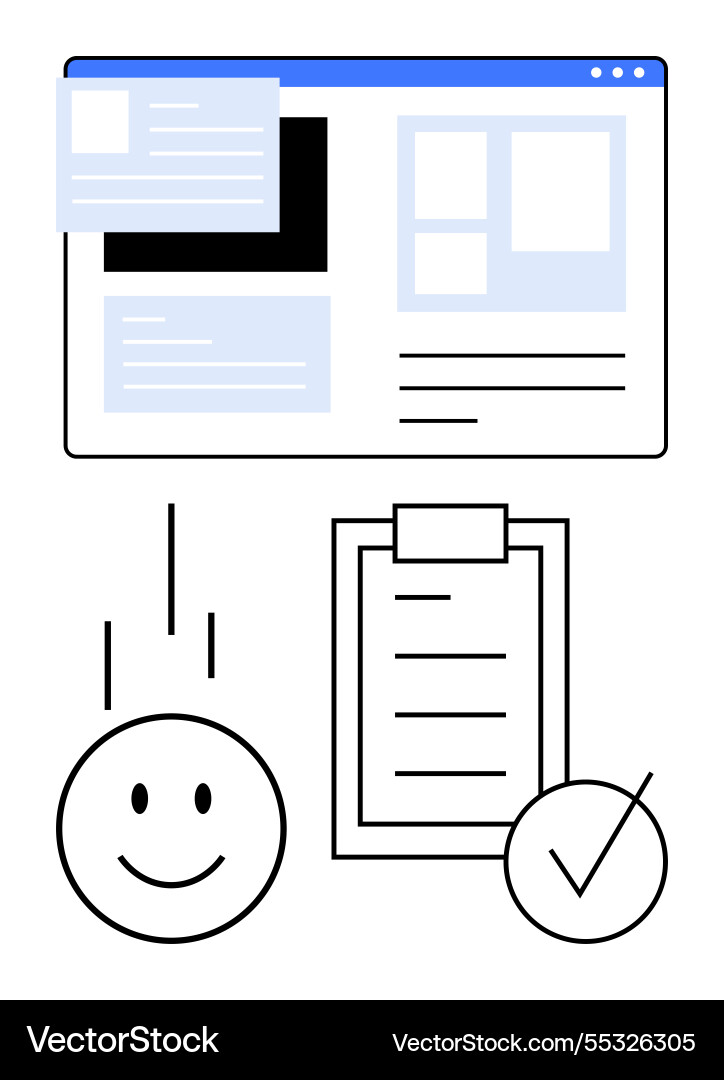 Web interface with feedback concept featuring Web interface with feedback concept featuring vector image