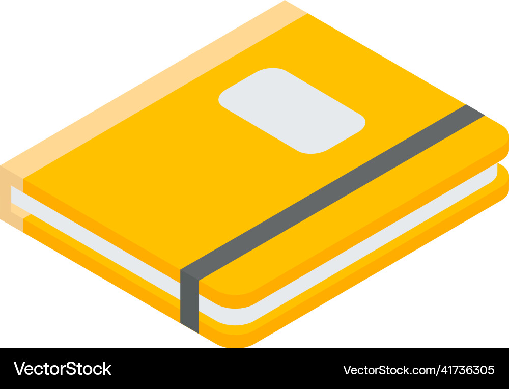 Yellow paper closed notepad with string Yellow paper closed notepad with string vector image