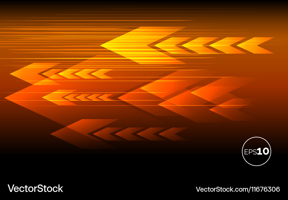 Abstract tech motion lines and arrows vector image