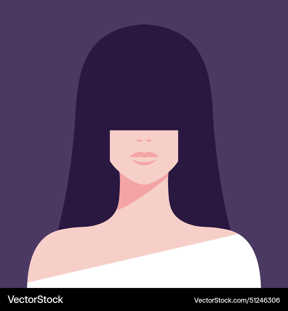 Abstract woman portrait brunette female with long Abstract woman portrait brunette female with long vector image