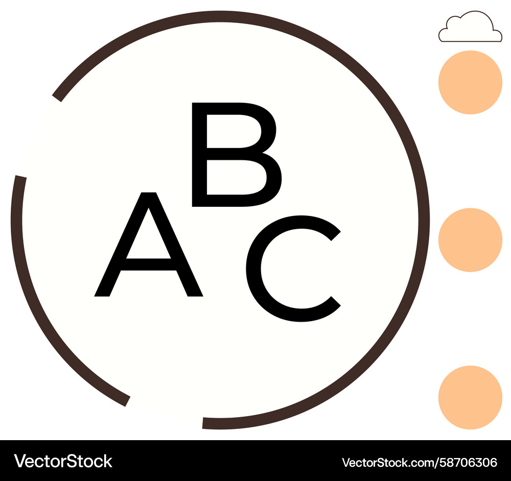 Alphabet Letters A B C - Circular Framework Vector Image