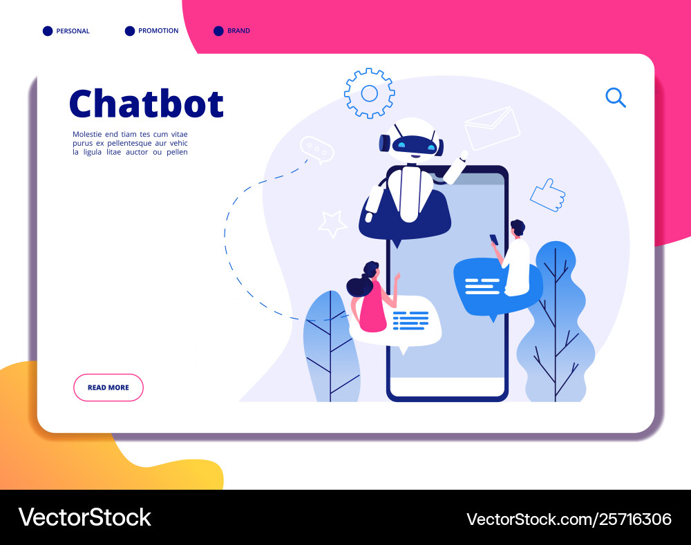 Chatbot robotics chatterbot smart robotical Chatbot robotics chatterbot smart robotical vector image