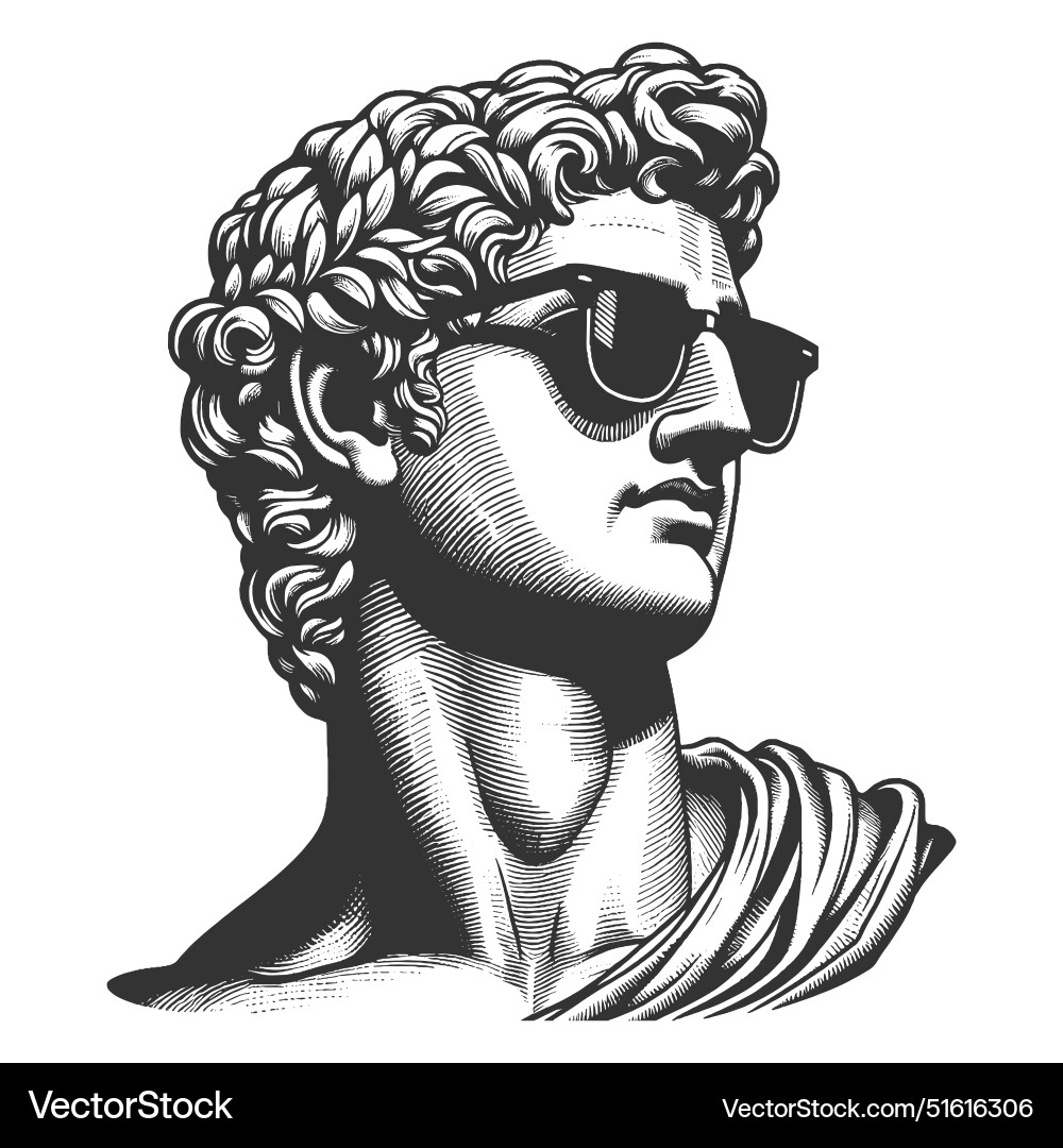 Classical Statue with Sunglasses Vector Image