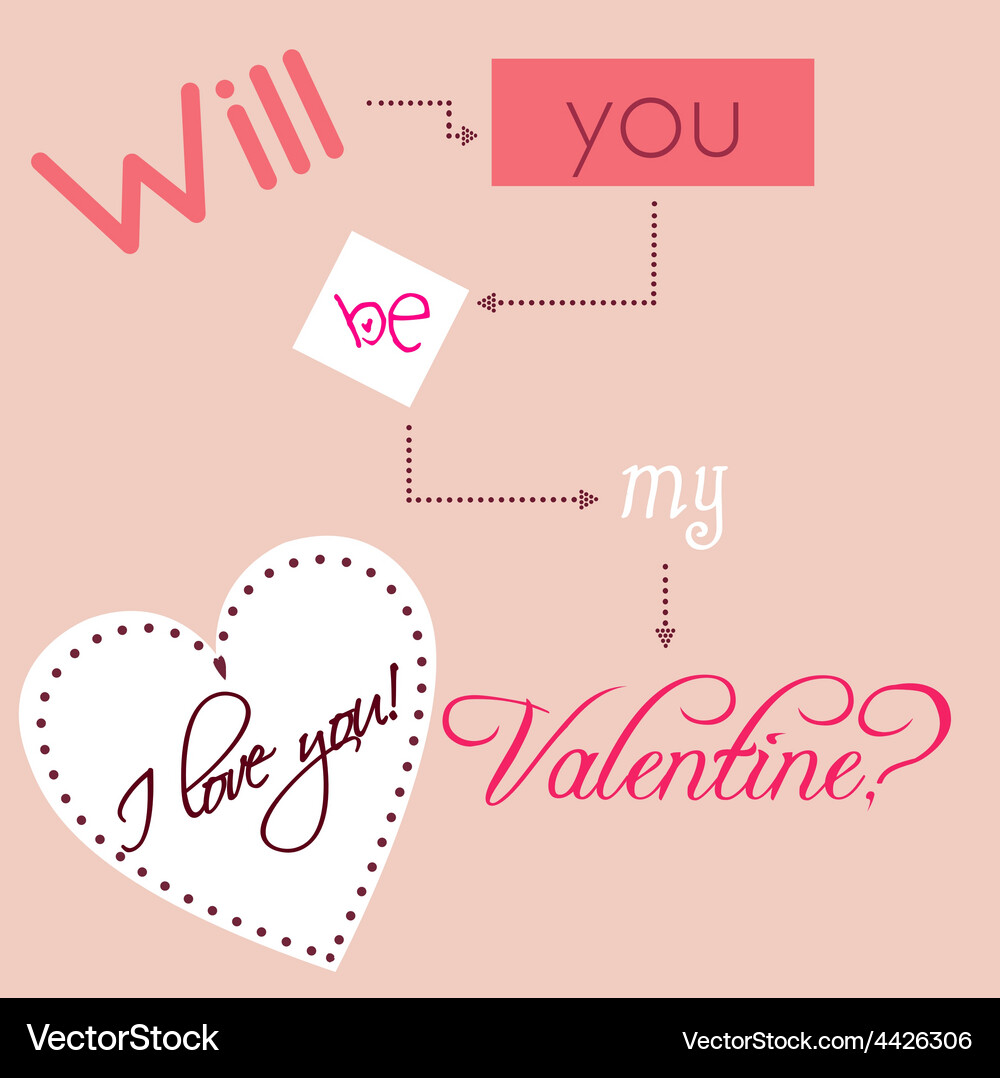 Colored background with text for valentines day Vector Image