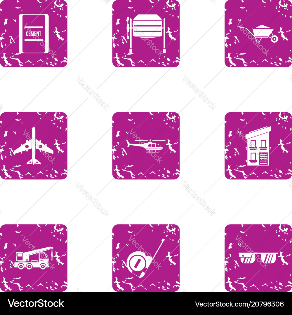 Create icons set grunge style Vector Image