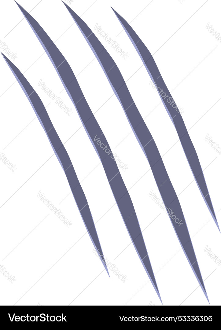 Four sharp claw marks slashing diagonally leaving Four sharp claw marks slashing diagonally leaving vector image
