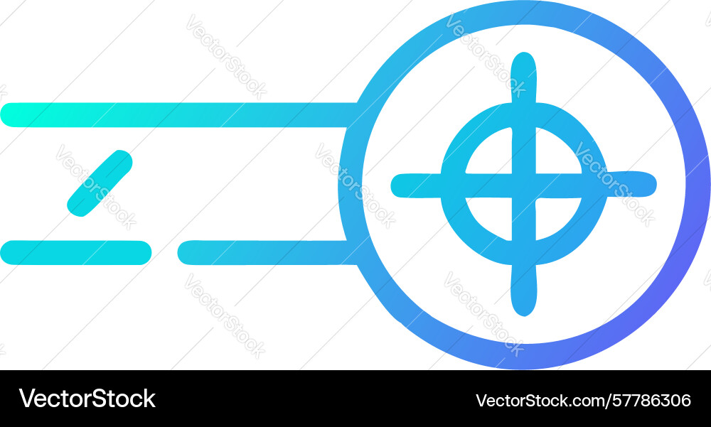 Minimalist magnifying glass on target for precise Vector Image