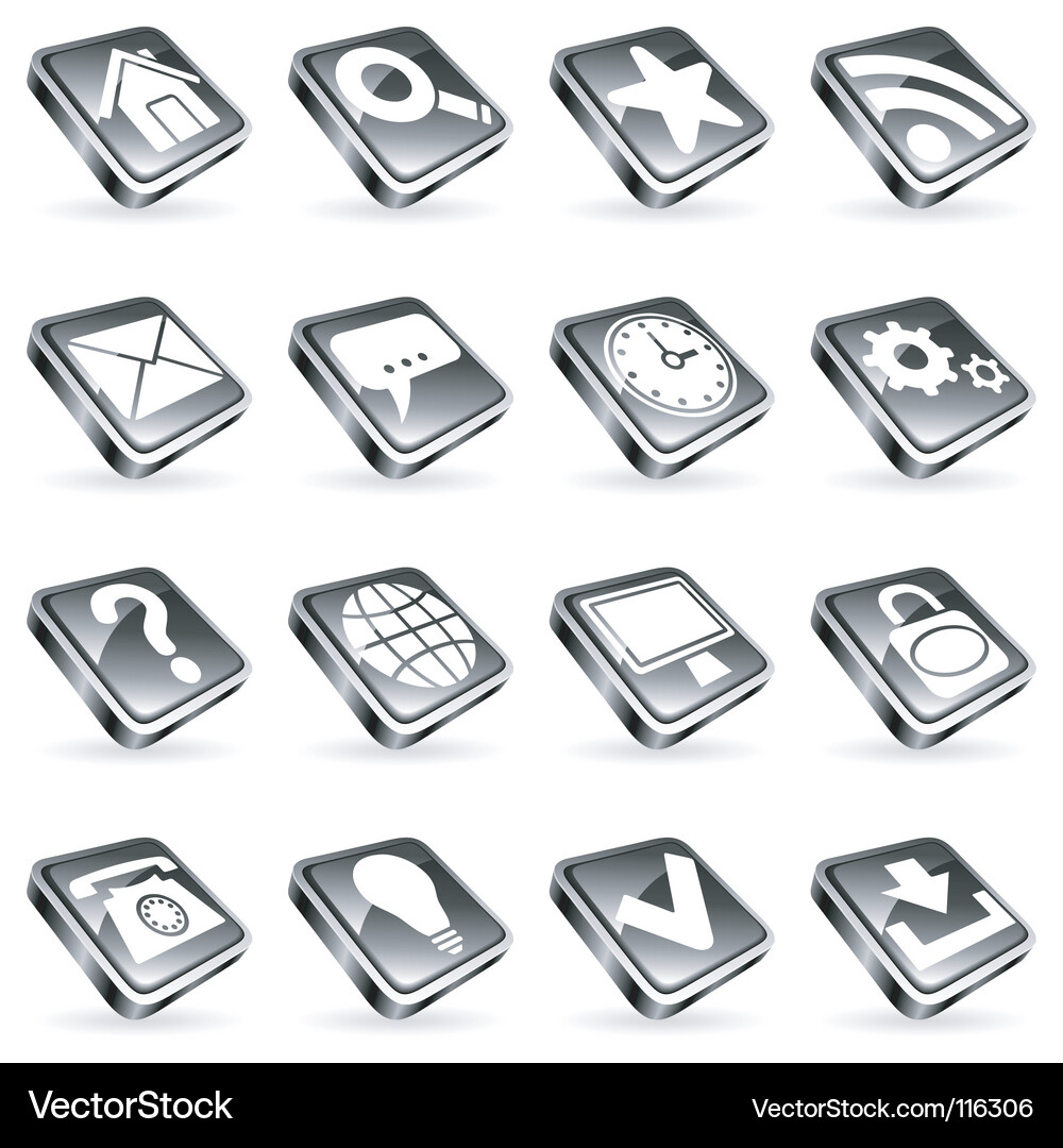 Modern Web Icons Set Vector Image