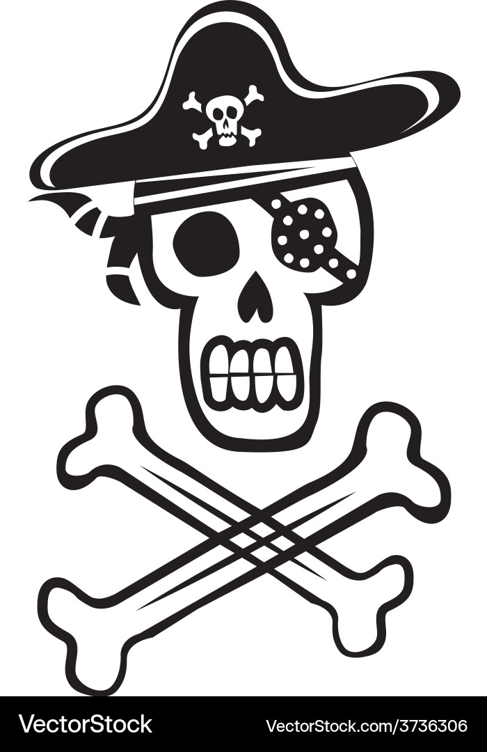 Pirate Skull With Crossbones Royalty Free Vector Image