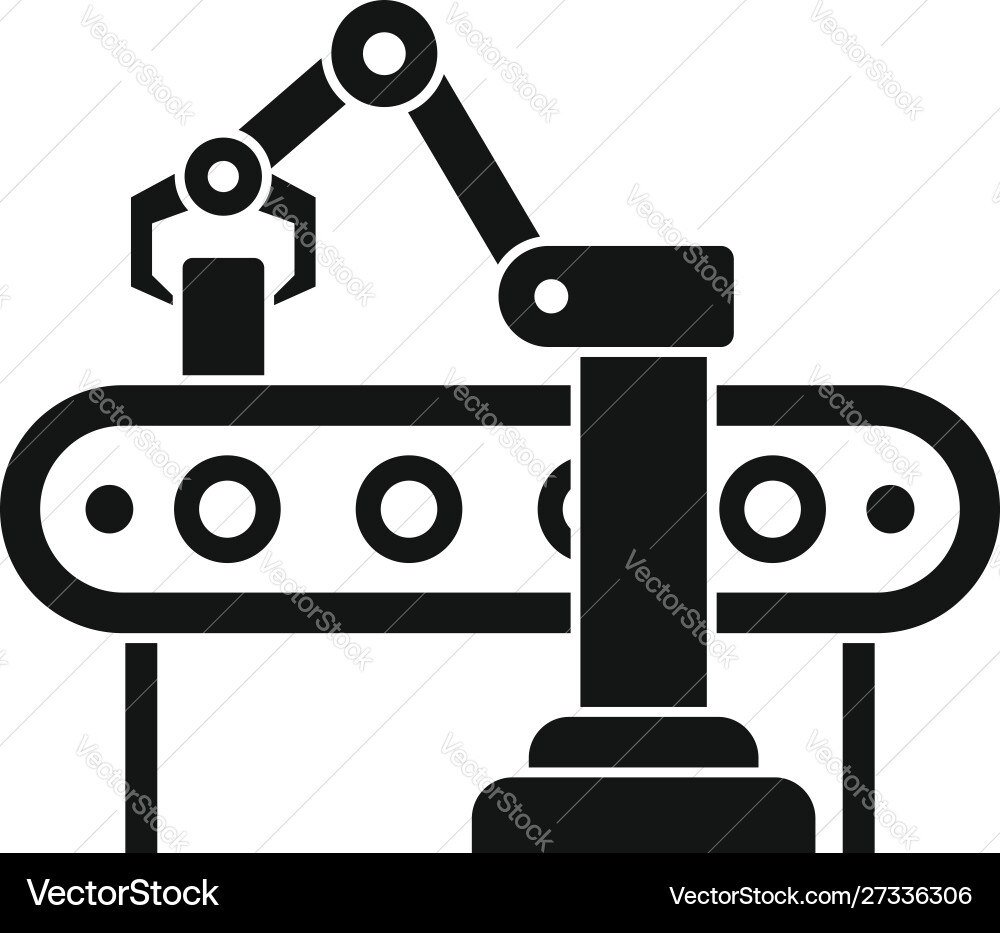 Robot hand assembly line icon simple style Robot hand assembly line icon simple style vector image