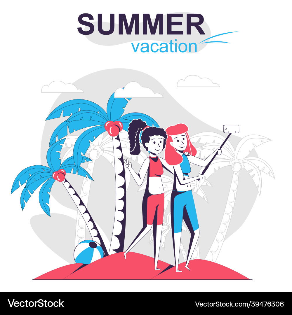 Summer vacation isolated cartoon concept Vector Image