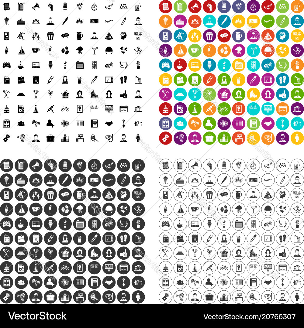 100 team building icons set variant 100 team building icons set variant vector image