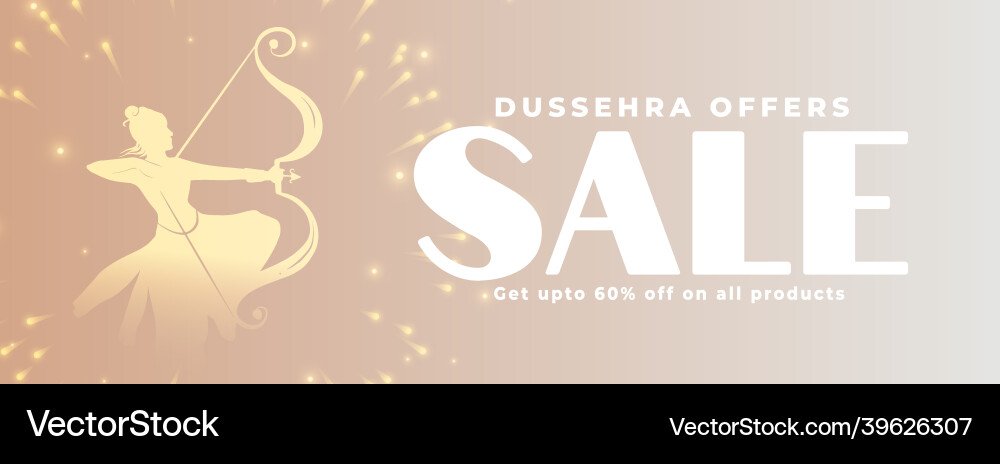 Dussehra sale and offer banner for marketing Dussehra sale and offer banner for marketing vector image