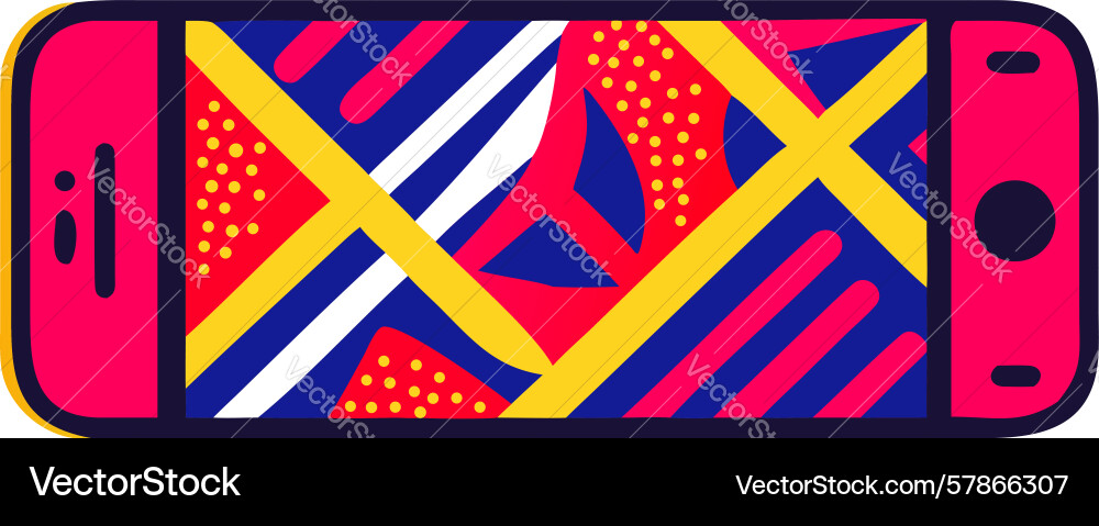 Dynamic abstract pattern on smartphone screen vector image