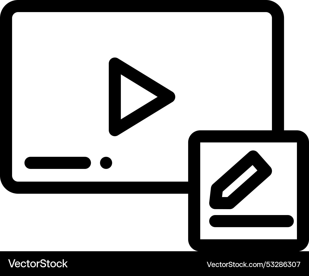Edit video icon thin linear style design isolated Edit video icon thin linear style design isolated vector image