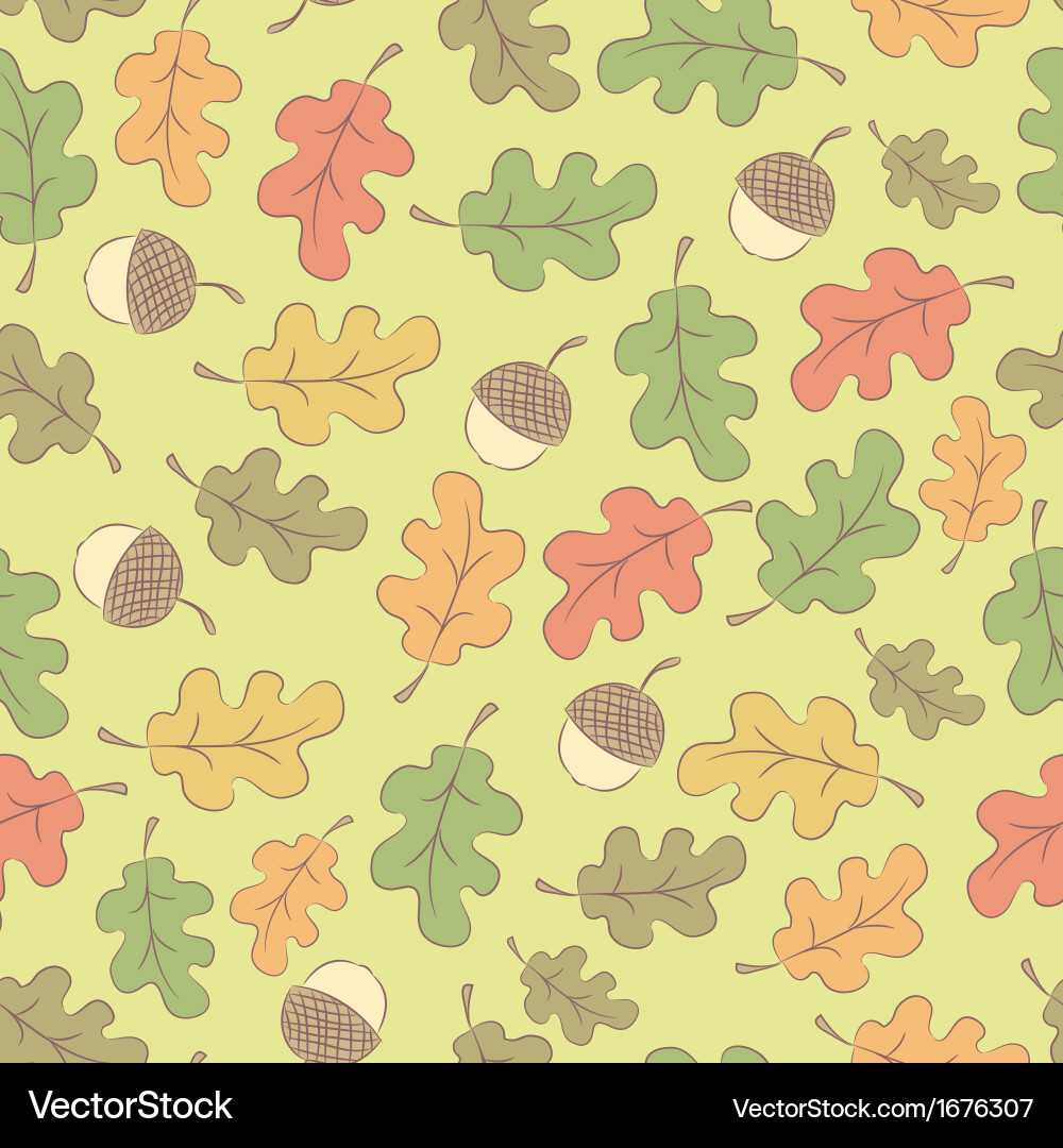 Fall Acorn Seamless Pattern vector image