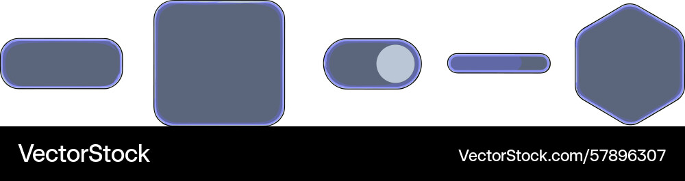 Geometric shape variations with soft edges vector image