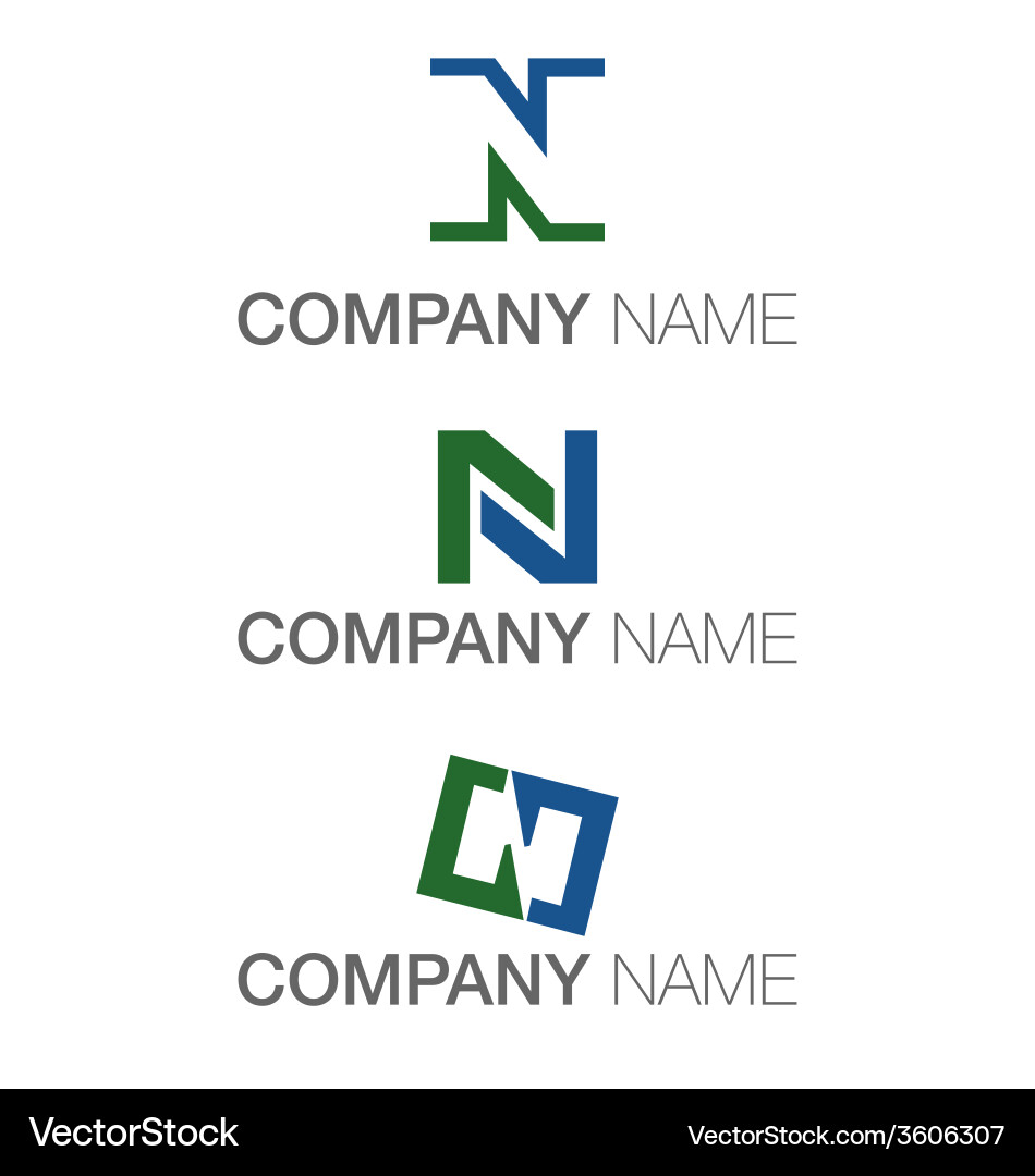 Letter n logo variations Royalty Free Vector Image