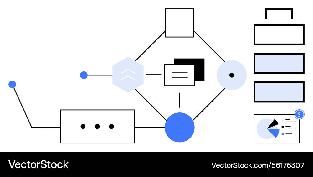 Process flowchart with geometric shapes data Process flowchart with geometric shapes data Vector Image
