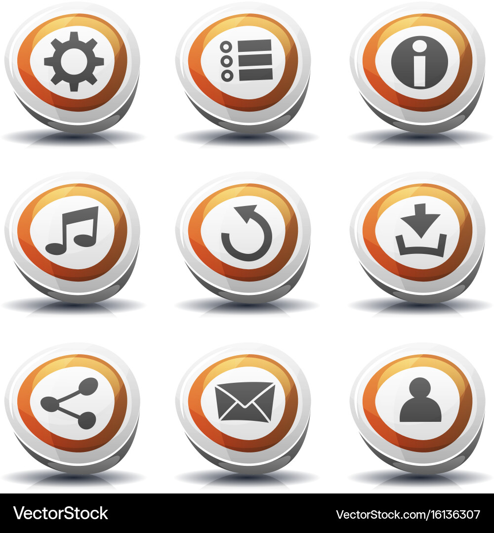 Road Sign UI Icons & Buttons Vector Image