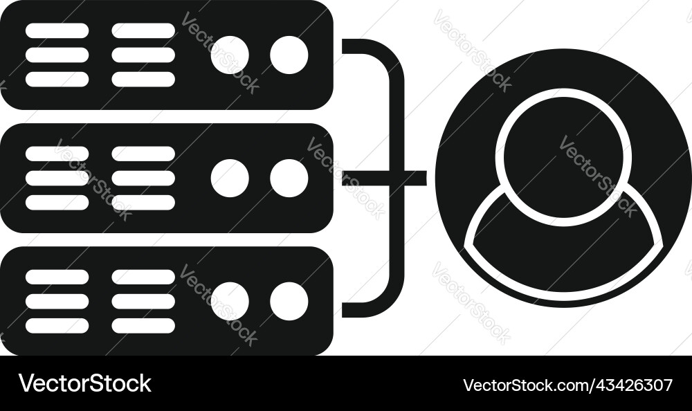 Server client icon simple platform system Server client icon simple platform system vector image