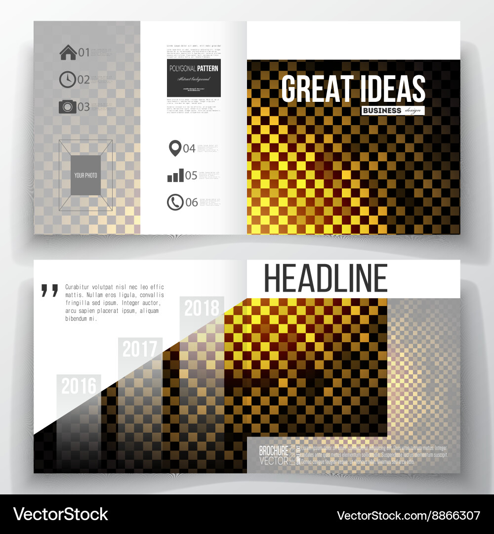 Set of square design brochure template abstract Vector Image