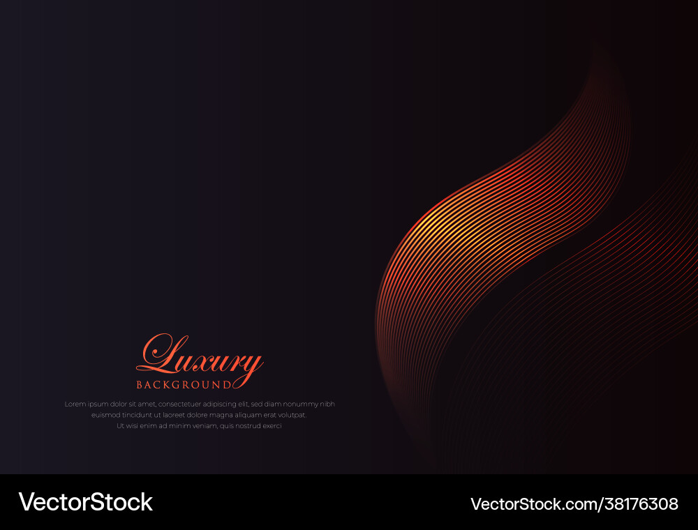 Abstract shiny color gold wave lines design vector image