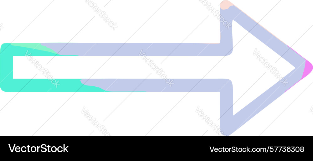 Clean outlined forward arrow with inner gradient vector image