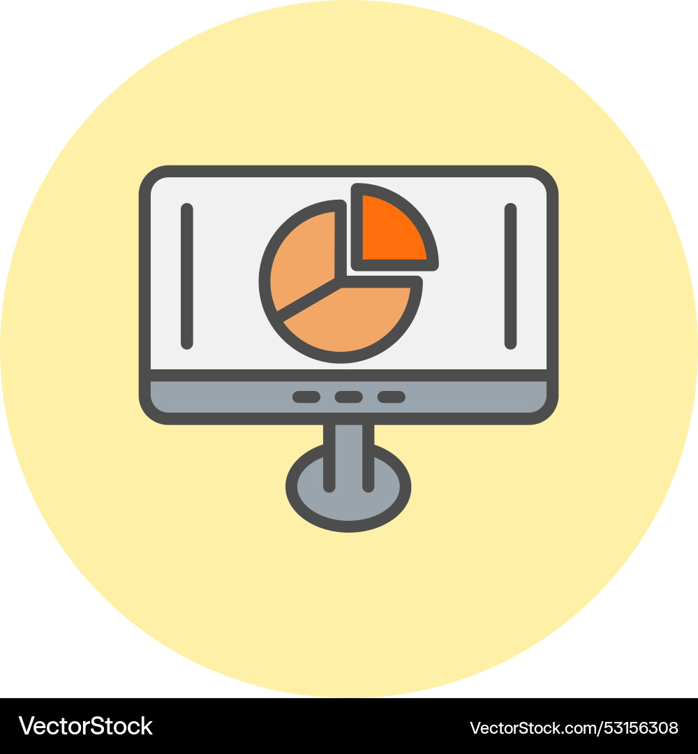 Graph line filled circle icon vector image