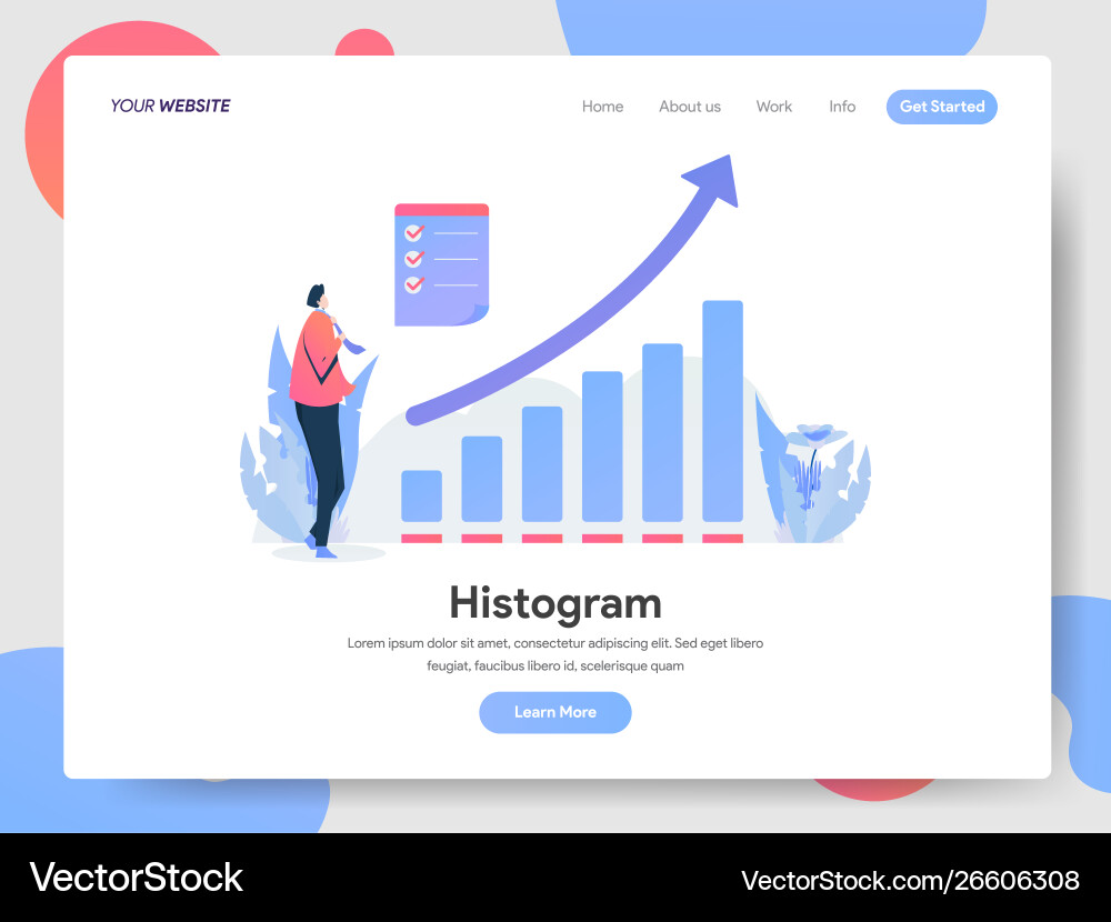 Histogram Data Chart Template vector image