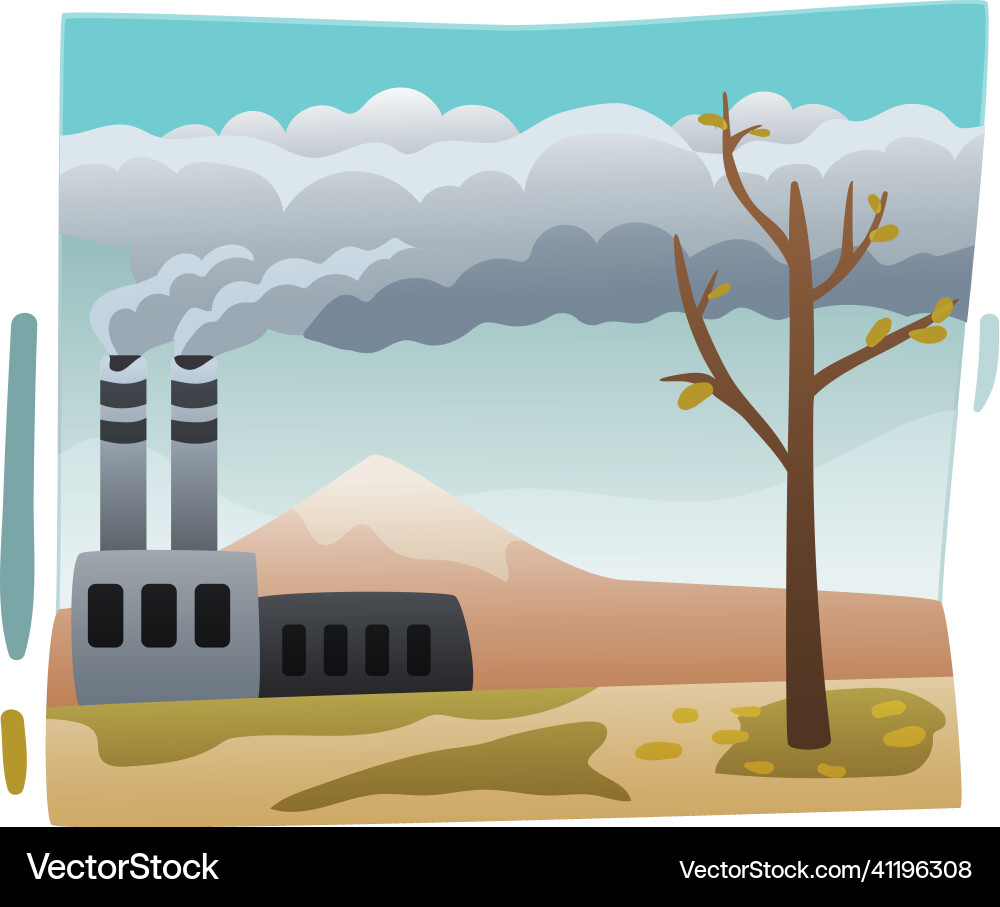 Pollution flat composition Royalty Free Vector Image