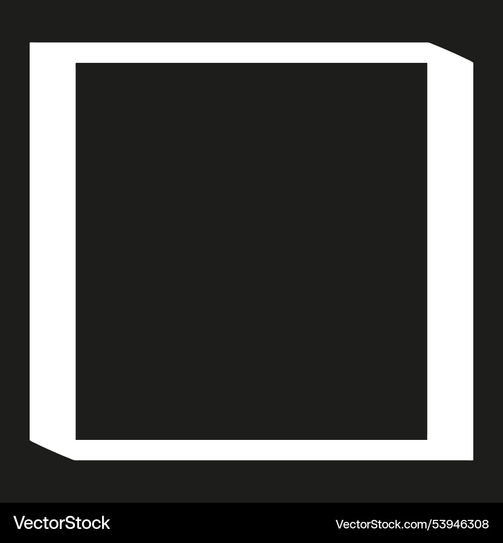 Rectangular border icon frame shape black outline Vector Image