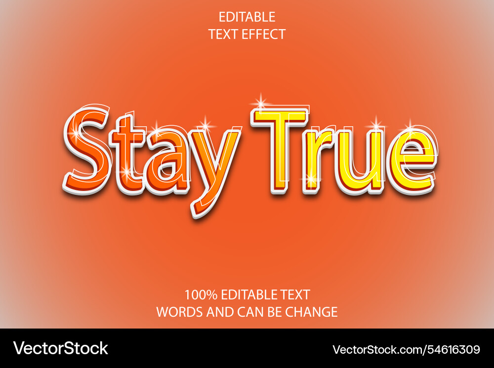 Editable text effect 3d emboss modern style Vector Image