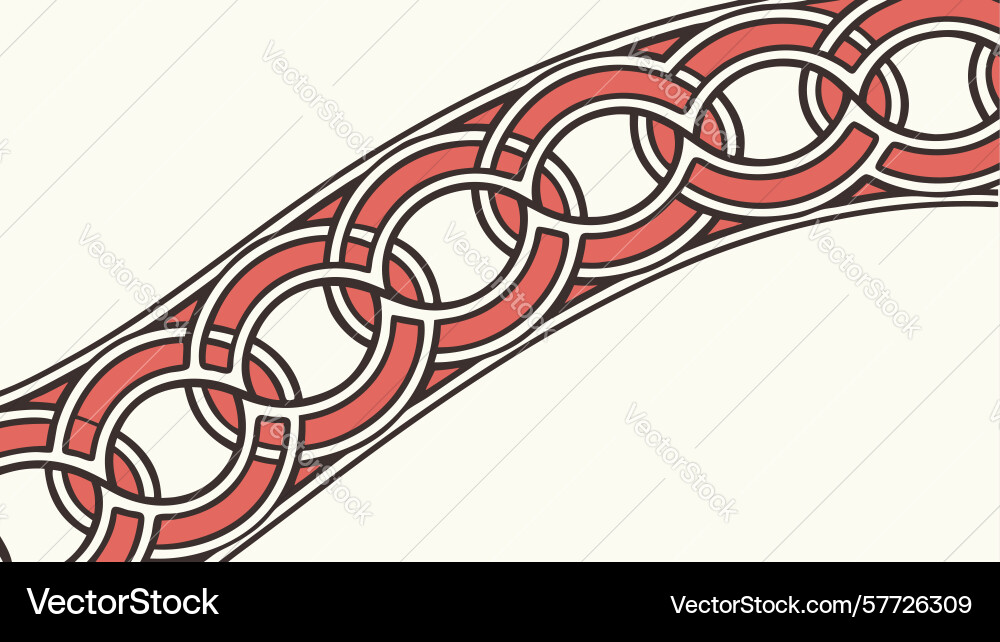 Elegant interlocking circular chain pattern vector image