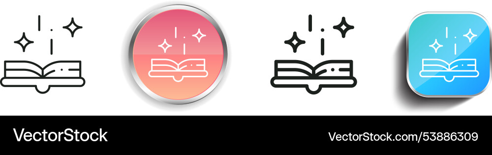 Fairytale icon thin linear regular and button Vector Image