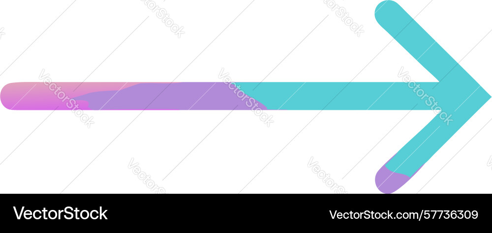 Horizontal gradient arrow for smooth direction vector image