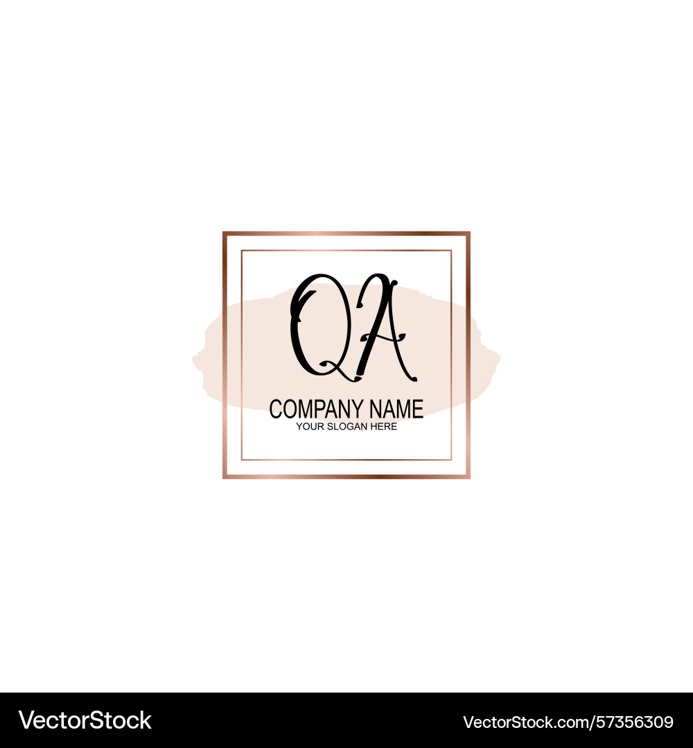 Minimalist handwritten qa initial logos with soft Vector Image